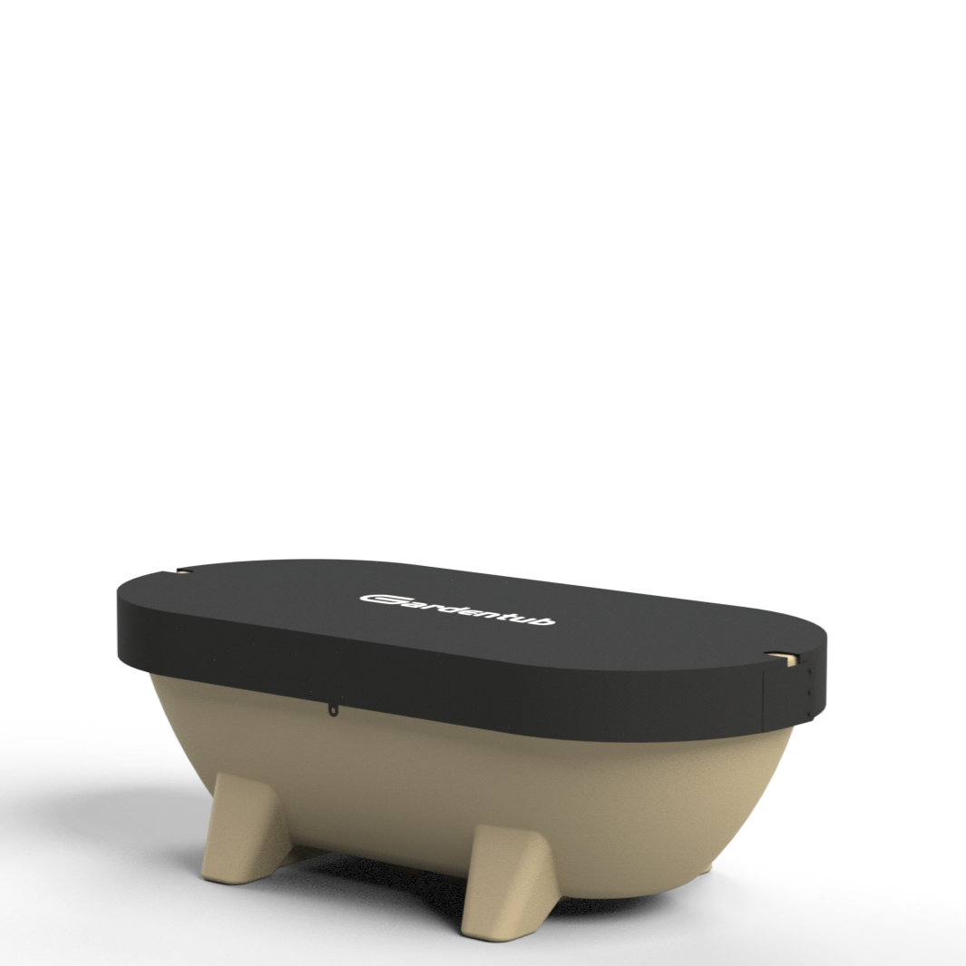 Render van een Sand Dune Gardentub met antraciete cover zonder uitsparing