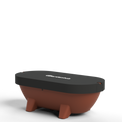 Render van een Terracotta Gardentub met antraciete cover zonder uitsparing