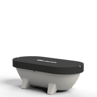 Render van een witte Gardentub met antraciete cover zonder uitsparing